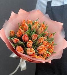 Букет из 25 пионовидных тюльпанов