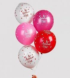 Латексный шар - Я люблю тебя (сердечки) - 30 см