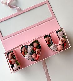 Клубничный бокс "I LOVE U" PINK 3.0 клубника в итальянском шоколаде