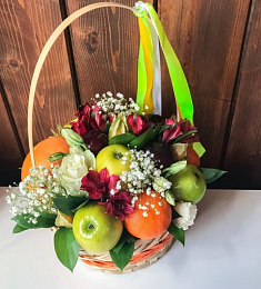 Корзины с фруктами и цветами "Жания"