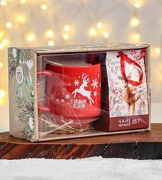 Подарочный набор «С Новым годом»: кружка 350 мл, чай чёрный 25 г