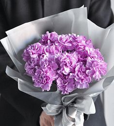 Букет из 11 фиолетовых гвоздик 