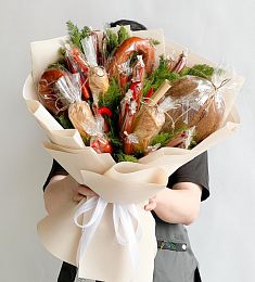 Съедобный букет "Император" из сыра и косбасы