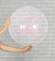 Шар прозрачный - 1 годик (девочке) - 18"