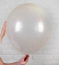 Шар прозрачный (латекс) - С мелкой крошкой - 36"