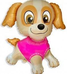 Фольгированный шар - Собачка в розовой кофте - 35"