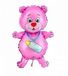 Шар фольгированный - Медвежонок-девочка - 12"