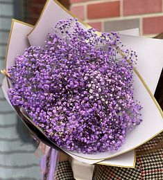 Букет из 15 сиреневых гипсофил