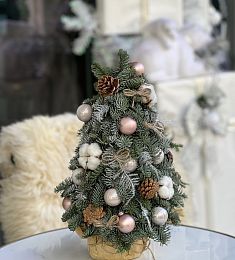 Новогодний декор Елка "XMAS Silver" из нобилиса