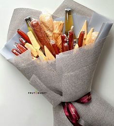 Мужской букет "Пятница" с колбасками сыром и пивом