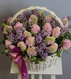 51 гиацинт в корзине