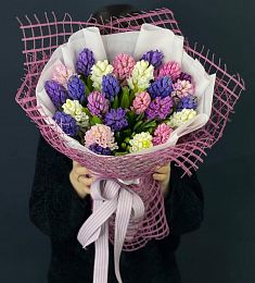 Букет из 25 гиацинтов микс