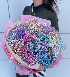 Букет из 15 радужных гипсофил