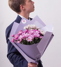 Букет "Первоклашка" из хризантем 