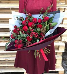 Композиция "Флоренс" из альстромерий и роз