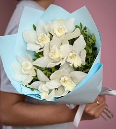 Букет из 7 орхидей с фисташкой