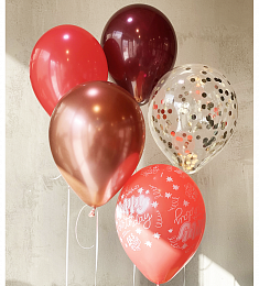 Клубника со сливками - сет шаров