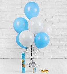 Набор воздушных шаров (латекс) - Бело-голубые - 12"