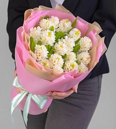 Букет из 15 белых гиацинтов