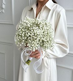 Свадебный букет невесты "Арья" из гипсофилы