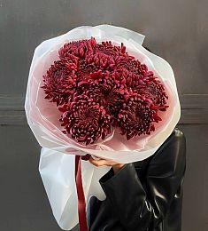 Букет "Осенний сад" из крупных хризантем